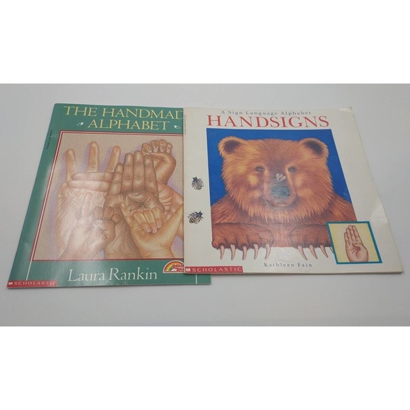 Other - Lot Of 2 Kids Sign Language Books Alphabet. The Handmade Alphabet & Handsigns.